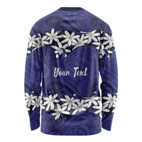 Personalised Cook Islands Pukapuka Long Sleeve Shirt Tiare Maori Polynesian Waves Tattoo