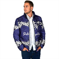Personalised Cook Islands Pukapuka Padded Jacket Tiare Maori Polynesian Waves Tattoo