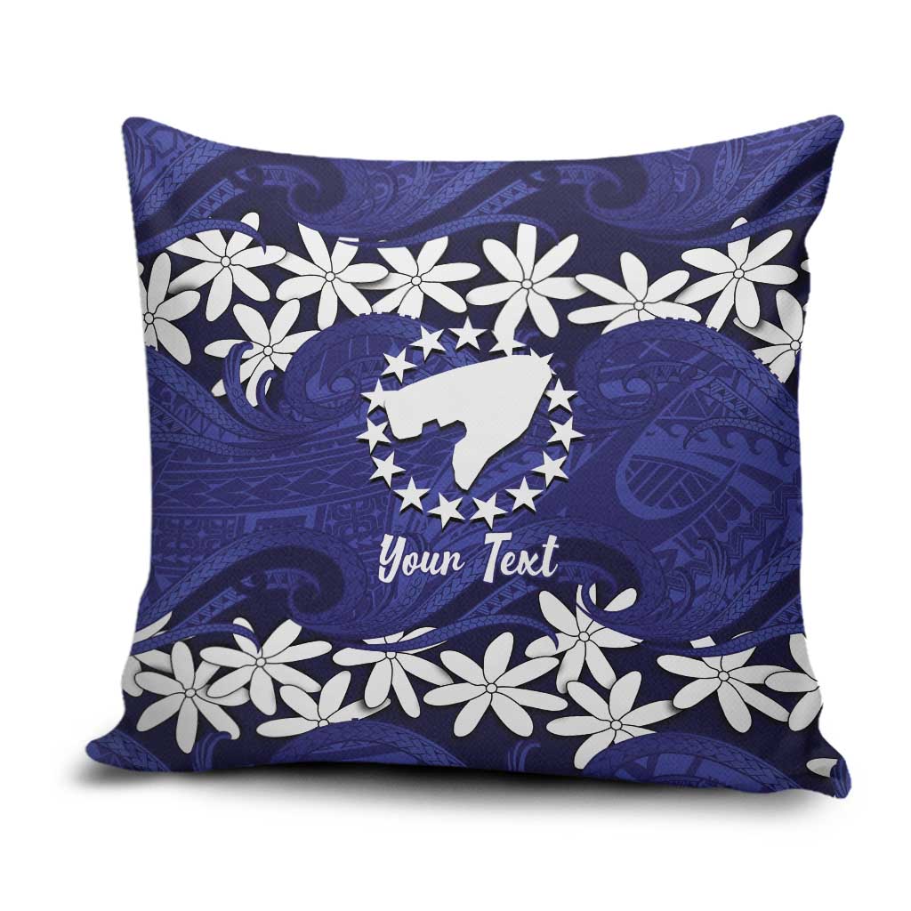 Personalised Cook Islands Pukapuka Pillow Cover Tiare Maori Polynesian Waves Tattoo