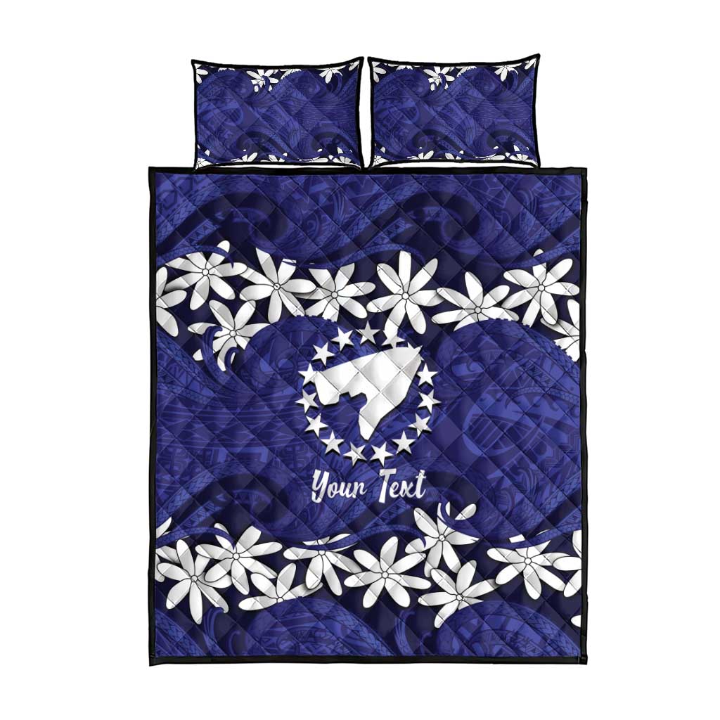 Personalised Cook Islands Pukapuka Quilt Bed Set Tiare Maori Polynesian Waves Tattoo LT14 - Polynesian Pride