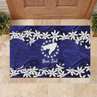 Personalised Cook Islands Pukapuka Rubber Doormat Tiare Maori Polynesian Waves Tattoo