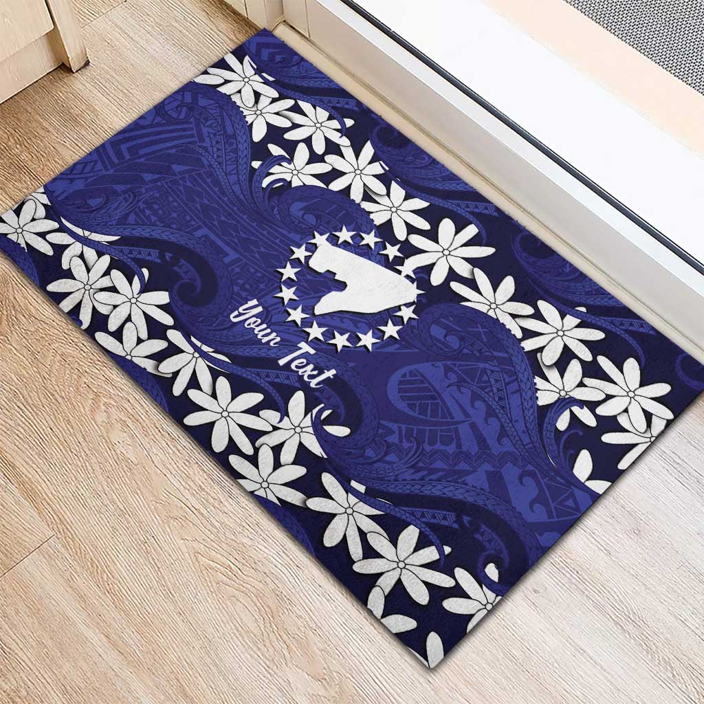 Personalised Cook Islands Pukapuka Rubber Doormat Tiare Maori Polynesian Waves Tattoo