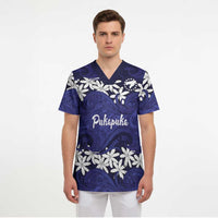 Personalised Cook Islands Pukapuka Scrub Top Tiare Maori Polynesian Waves Tattoo