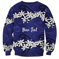 Personalised Cook Islands Pukapuka Sweatshirt Tiare Maori Polynesian Waves Tattoo LT14 - Polynesian Pride