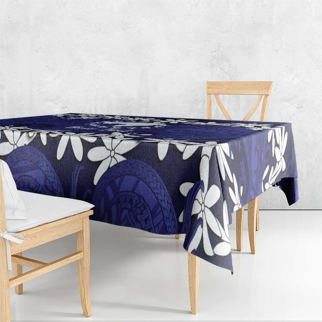 Personalised Cook Islands Pukapuka Tablecloth Tiare Maori Polynesian Waves Tattoo