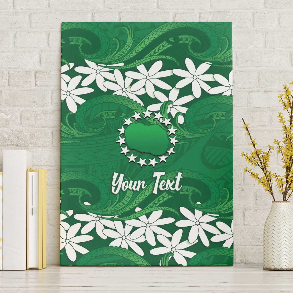 Personalised Cook Islands Rarotonga Canvas Wall Art Tiare Maori Polynesian Waves Tattoo
