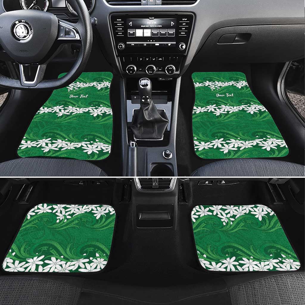 Personalised Cook Islands Rarotonga Car Mats Tiare Maori Polynesian Waves Tattoo