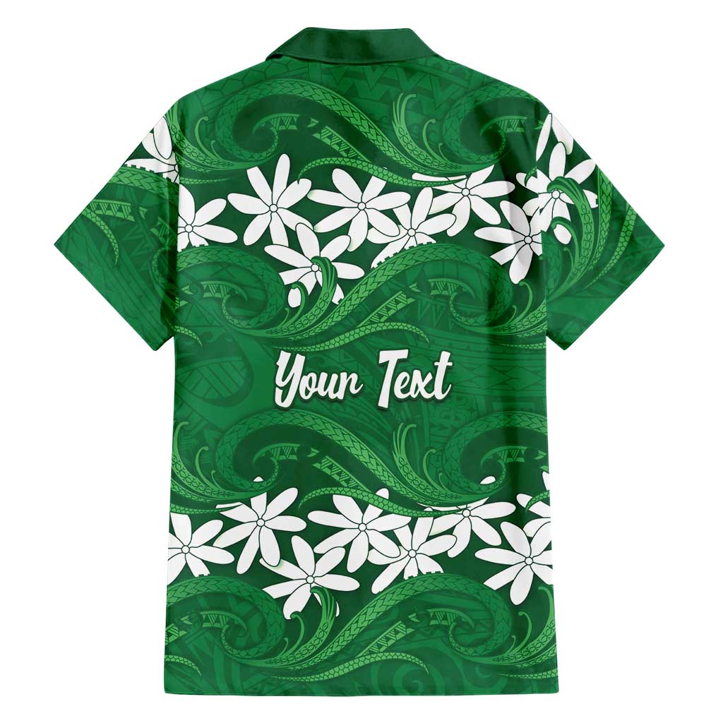 Personalised Cook Islands Rarotonga Family Matching Off Shoulder Maxi Dress and Hawaiian Shirt Tiare Maori Polynesian Waves Tattoo LT14 - Polynesian Pride