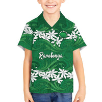 Personalised Cook Islands Rarotonga Family Matching Puletasi and Hawaiian Shirt Tiare Maori Polynesian Waves Tattoo