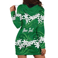 Personalised Cook Islands Rarotonga Hoodie Dress Tiare Maori Polynesian Waves Tattoo LT14 - Polynesian Pride
