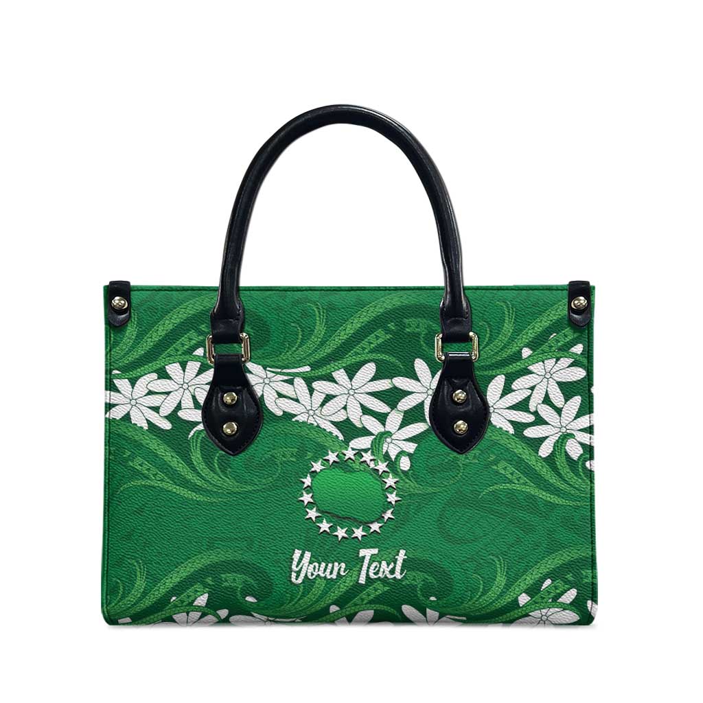 Personalised Cook Islands Rarotonga Leather Bag Tiare Maori Polynesian Waves Tattoo