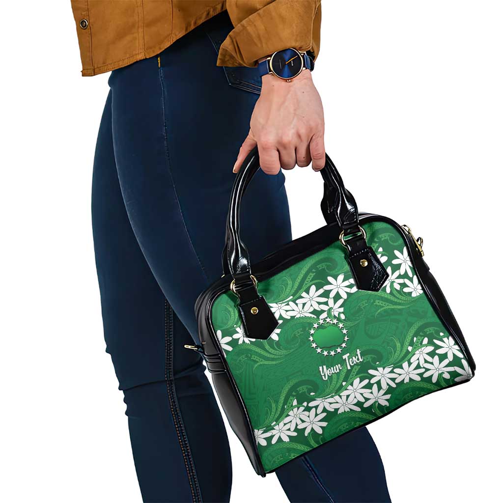 Personalised Cook Islands Rarotonga Shoulder Handbag Tiare Maori Polynesian Waves Tattoo