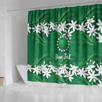 Personalised Cook Islands Rarotonga Shower Curtain Tiare Maori Polynesian Waves Tattoo LT14 - Polynesian Pride