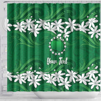 Personalised Cook Islands Rarotonga Shower Curtain Tiare Maori Polynesian Waves Tattoo LT14 - Polynesian Pride