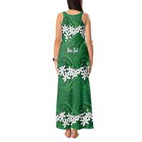 Personalised Cook Islands Rarotonga Tank Maxi Dress Tiare Maori Polynesian Waves Tattoo