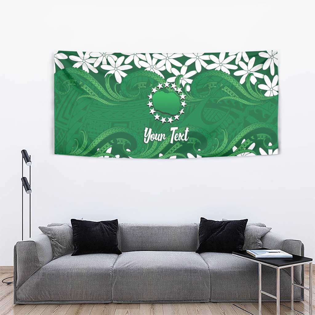 Personalised Cook Islands Rarotonga Tapestry Tiare Maori Polynesian Waves Tattoo