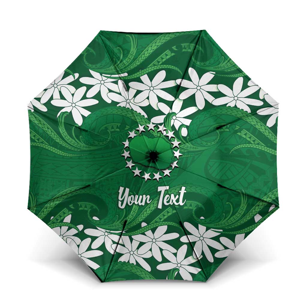 Personalised Cook Islands Rarotonga Umbrella Tiare Maori Polynesian Waves Tattoo