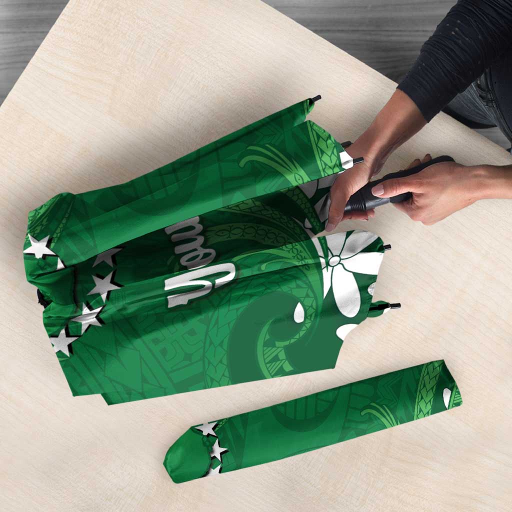 Personalised Cook Islands Rarotonga Umbrella Tiare Maori Polynesian Waves Tattoo