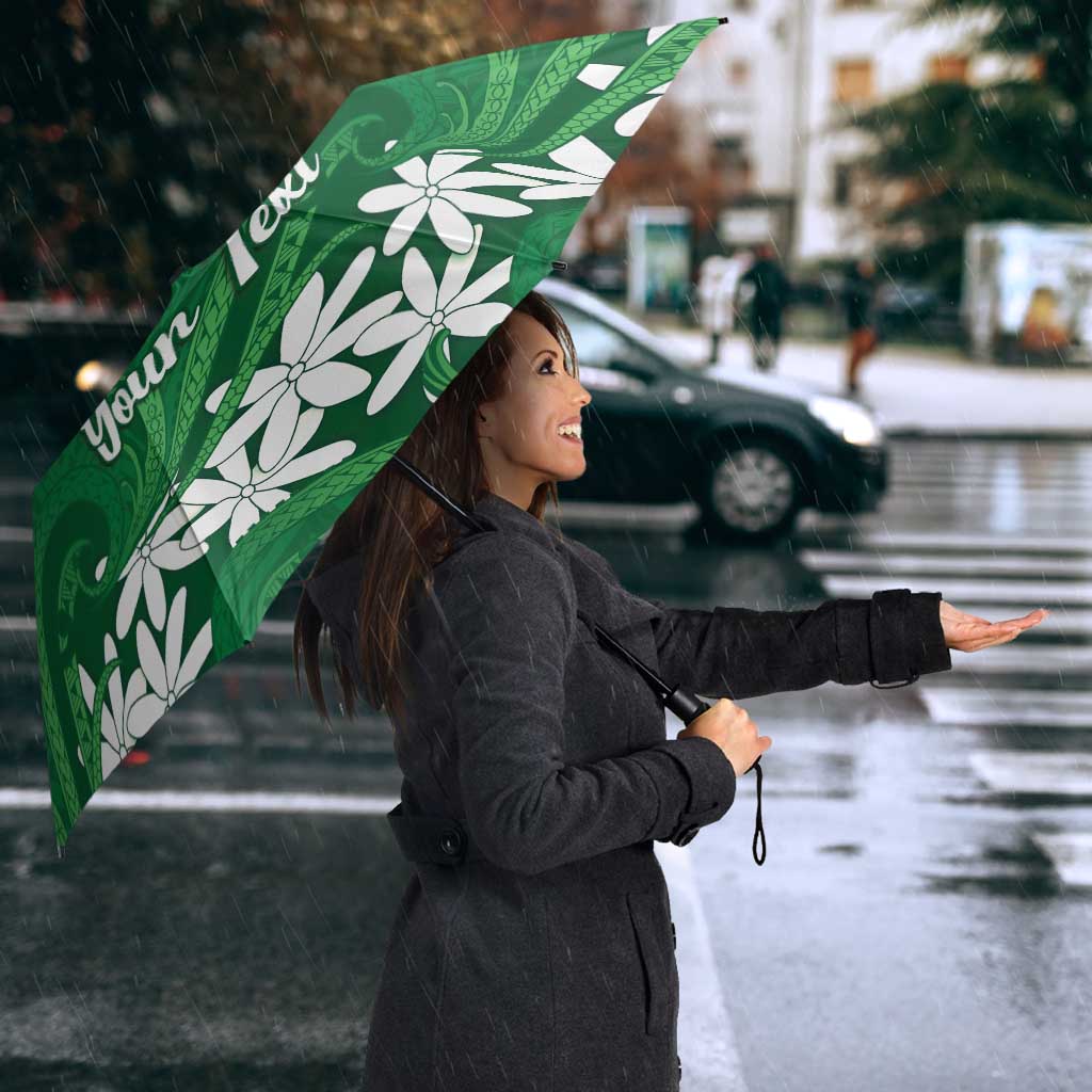 Personalised Cook Islands Rarotonga Umbrella Tiare Maori Polynesian Waves Tattoo