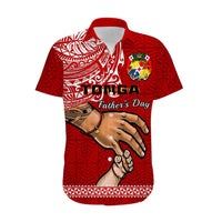 (Custom Personalised) Tonga Fathers Day Hawaiian Shirt Red Tongan Ngatu I Love You Dad LT14 - Polynesian Pride