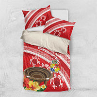 Kingdom Of Tonga Emancipation Day Bedding Set Tongan Ngatu With Kumete Red