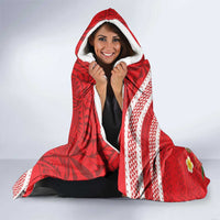 Kingdom Of Tonga Emancipation Day Hooded Blanket Tongan Ngatu With Kumete Red