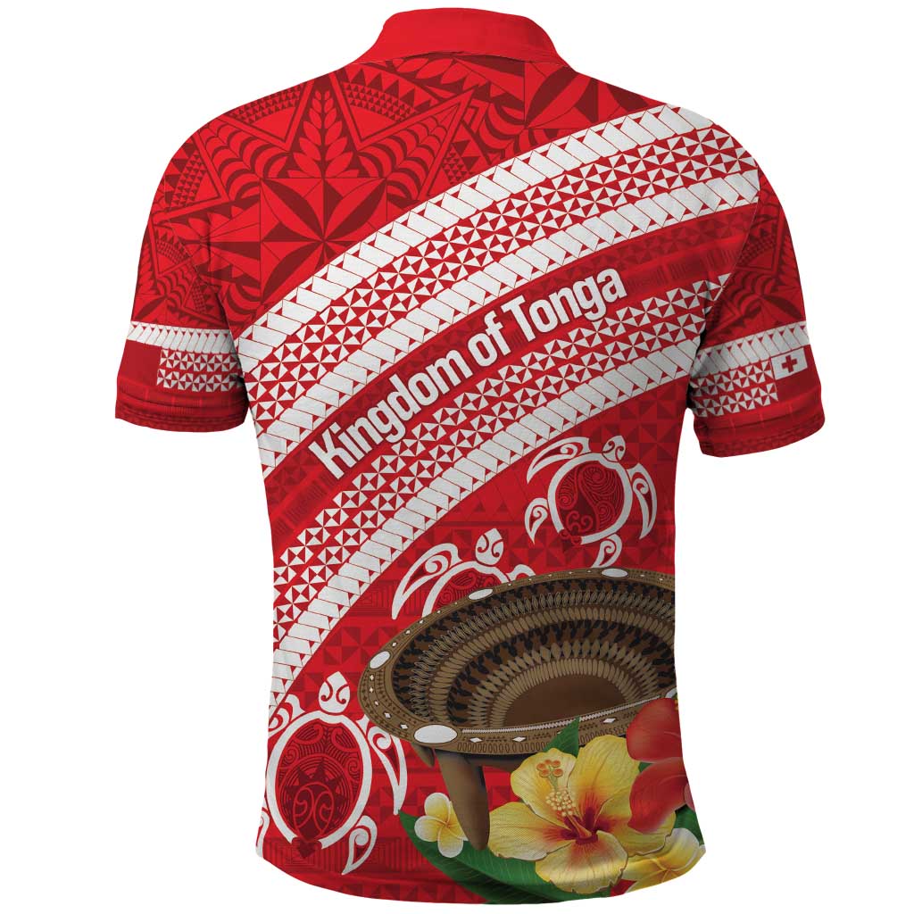 Kingdom Of Tonga Emancipation Day Polo Shirt Tongan Ngatu With Kumete Red LT14 - Polynesian Pride