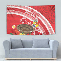 Kingdom Of Tonga Emancipation Day Tapestry Tongan Ngatu With Kumete Red