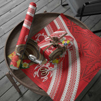 Kingdom Of Tonga Emancipation Day Wrapping Paper Tongan Ngatu With Kumete Red - Polynesian Pride