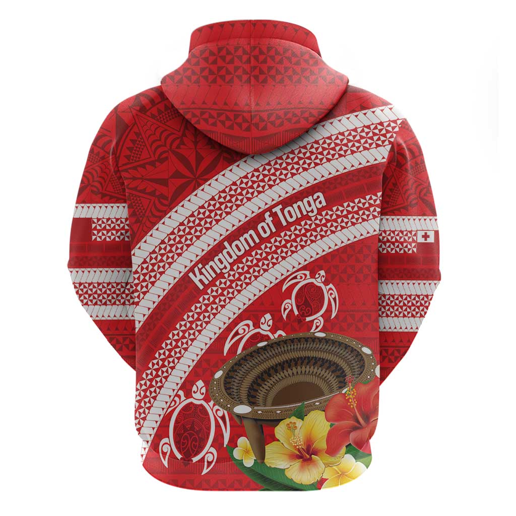 Kingdom Of Tonga Emancipation Day Zip Hoodie Tongan Ngatu With Kumete Red