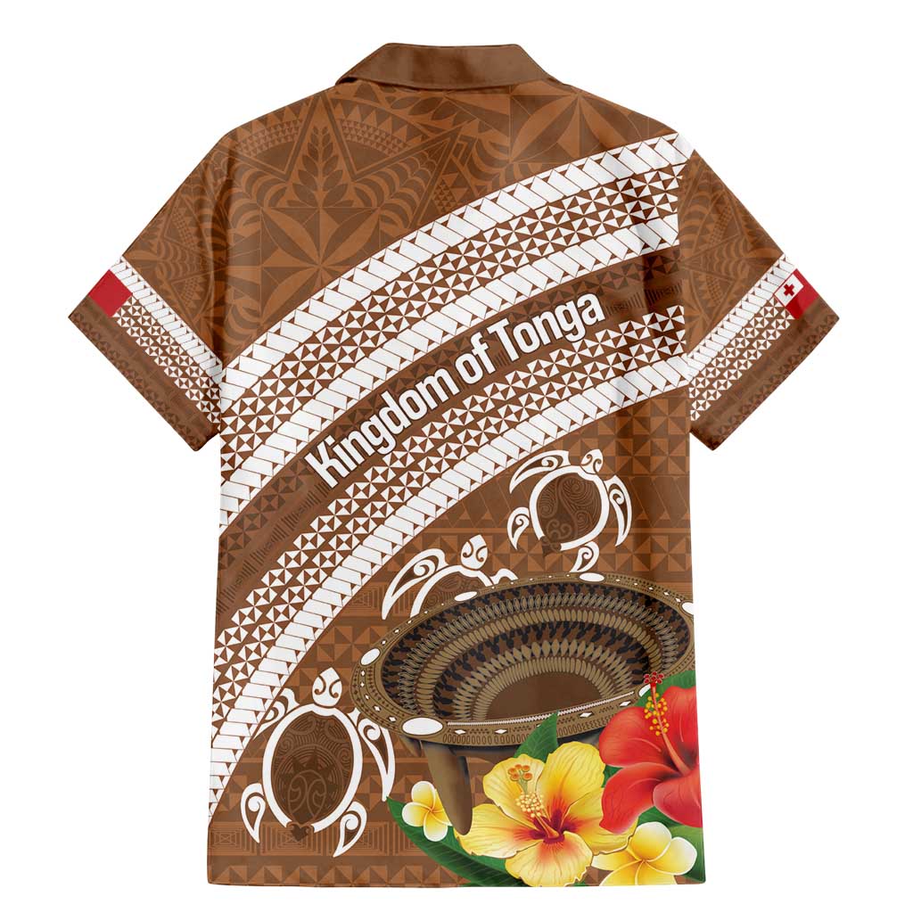 Kingdom Of Tonga Emancipation Day Family Matching Mermaid Dress and Hawaiian Shirt Tongan Ngatu With Kumete Brown