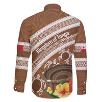 Kingdom Of Tonga Emancipation Day Family Matching Mermaid Dress and Hawaiian Shirt Tongan Ngatu With Kumete Brown