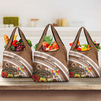 Kingdom Of Tonga Emancipation Day Grocery Bag Tongan Ngatu With Kumete Brown