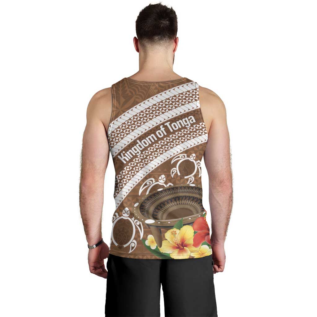 Kingdom Of Tonga Emancipation Day Men Tank Top Tongan Ngatu With Kumete Brown