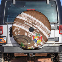 Kingdom Of Tonga Emancipation Day Spare Tire Cover Tongan Ngatu With Kumete Brown