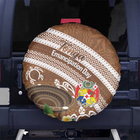 Kingdom Of Tonga Emancipation Day Spare Tire Cover Tongan Ngatu With Kumete Brown