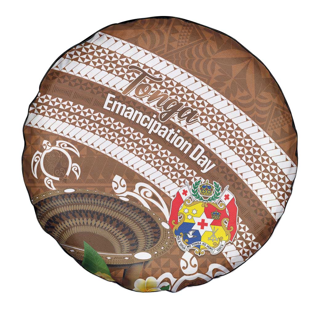 Kingdom Of Tonga Emancipation Day Spare Tire Cover Tongan Ngatu With Kumete Brown