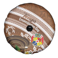 Kingdom Of Tonga Emancipation Day Spare Tire Cover Tongan Ngatu With Kumete Brown
