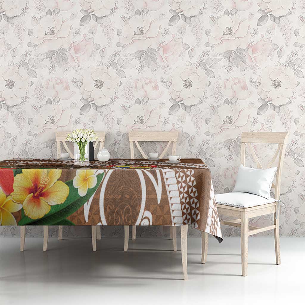 Kingdom Of Tonga Emancipation Day Tablecloth Tongan Ngatu With Kumete Brown