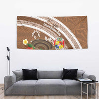 Kingdom Of Tonga Emancipation Day Tapestry Tongan Ngatu With Kumete Brown