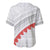 Tonga White Sunday Baseball Jersey Heilala Flowers Tongan Ngatu Pattern