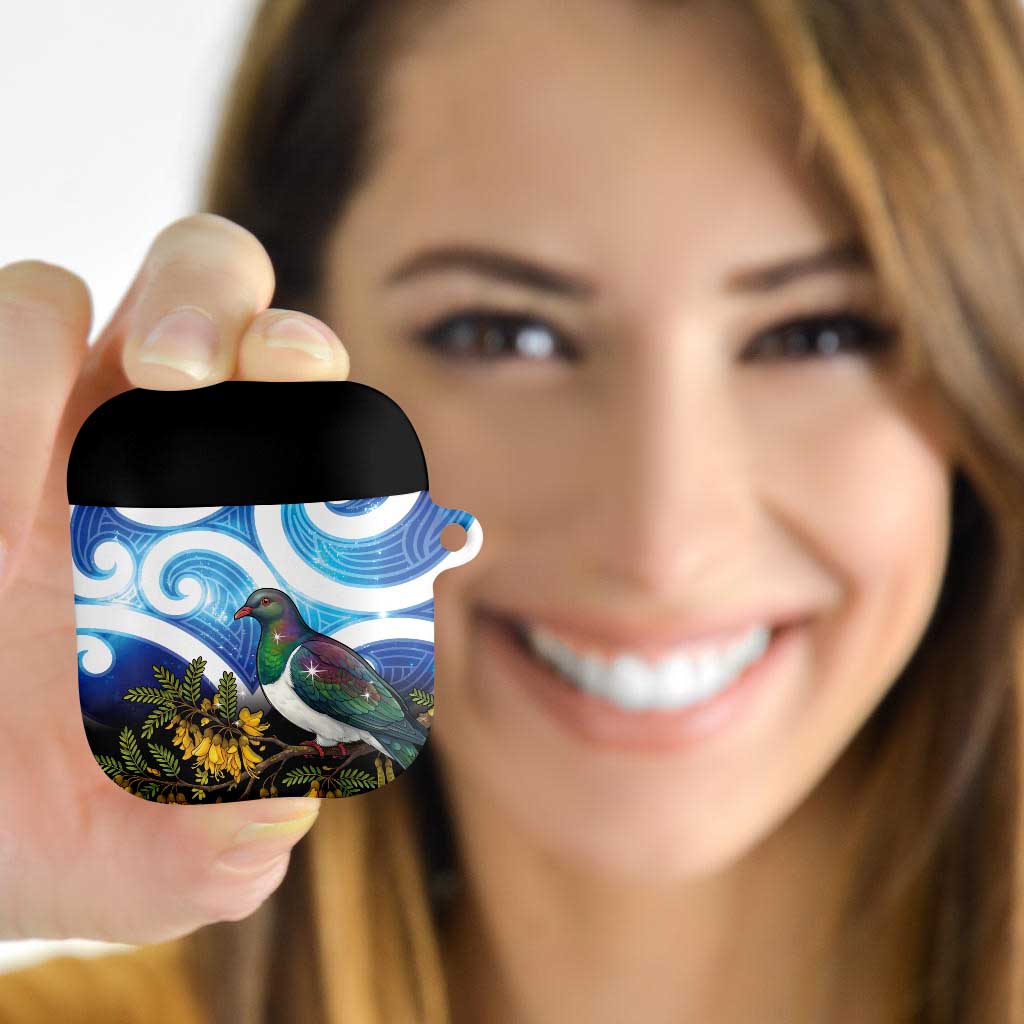 Kekeru New Zealand Matariki AirPods Case Kukupa Kowhai Maori New Year Blue Version LT14 - Polynesian Pride