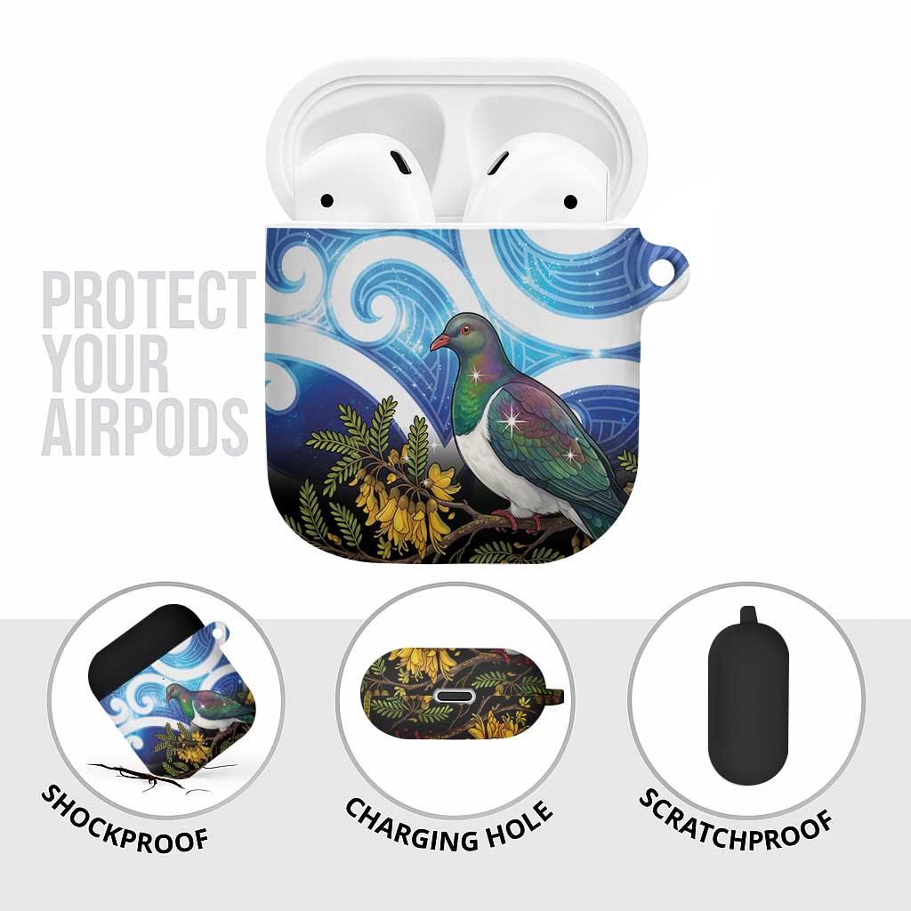 Kekeru New Zealand Matariki AirPods Case Kukupa Kowhai Maori New Year Blue Version LT14 - Polynesian Pride