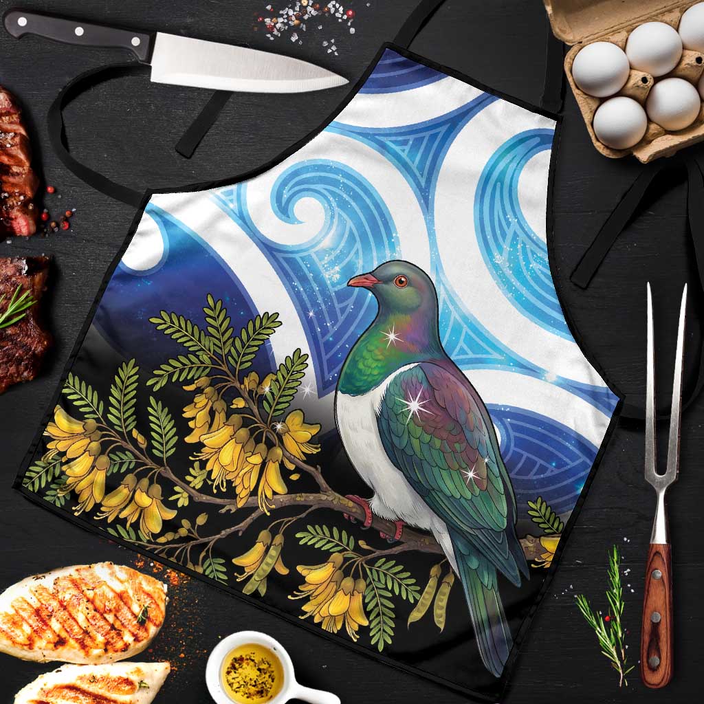 Kekeru New Zealand Matariki Apron Kukupa Kowhai Maori New Year Blue Version LT14 Blue - Polynesian Pride