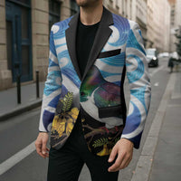 Kekeru New Zealand Matariki Blazer Kukupa Kowhai Maori New Year Blue Version LT14 - Polynesian Pride