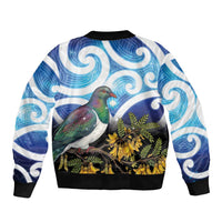 Kekeru New Zealand Matariki Bomber Jacket Kukupa Kowhai Maori New Year Blue Version LT14 - Polynesian Pride