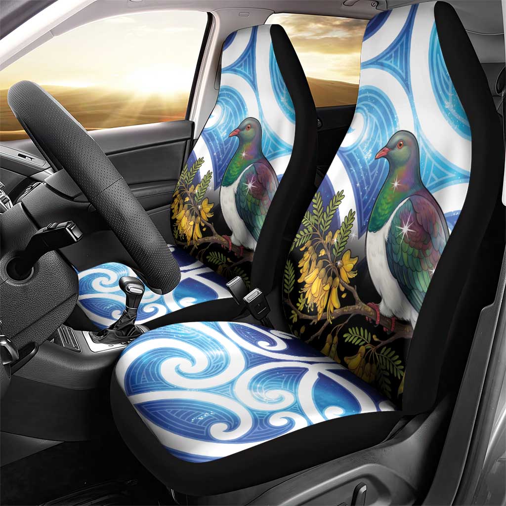 Kekeru New Zealand Matariki Car Seat Cover Kukupa Kowhai Maori New Year Blue Version LT14 - Polynesian Pride