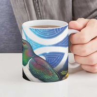 Kekeru New Zealand Matariki Ceramic Mug Kukupa Kowhai Maori New Year Blue Version LT14 - Polynesian Pride