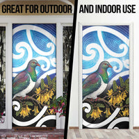 Kekeru New Zealand Matariki Door Cover Kukupa Kowhai Maori New Year Blue Version LT14 - Polynesian Pride