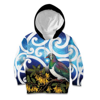 Kekeru New Zealand Matariki Kid Hoodie Kukupa Kowhai Maori New Year Blue Version LT14 Hoodie Blue - Polynesian Pride